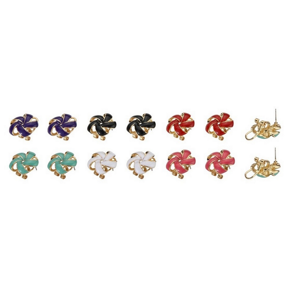 Stud earring enamel rosette