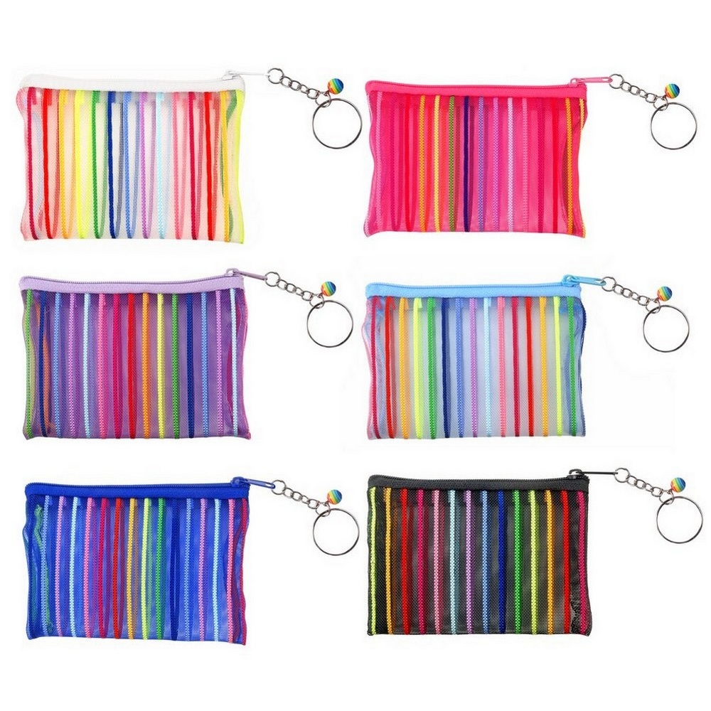 Coin purse transparent striped netting