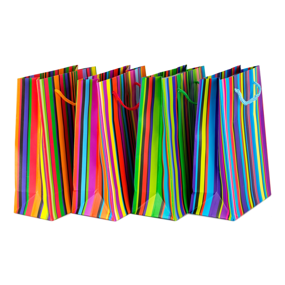 Gift packaging paper striped carrier multicoloured