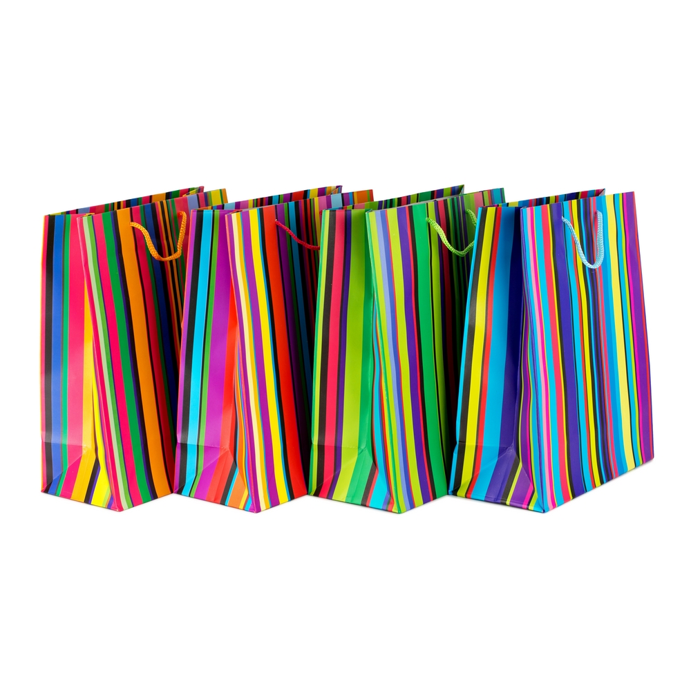 Gift packaging paper bag striped multicoloured