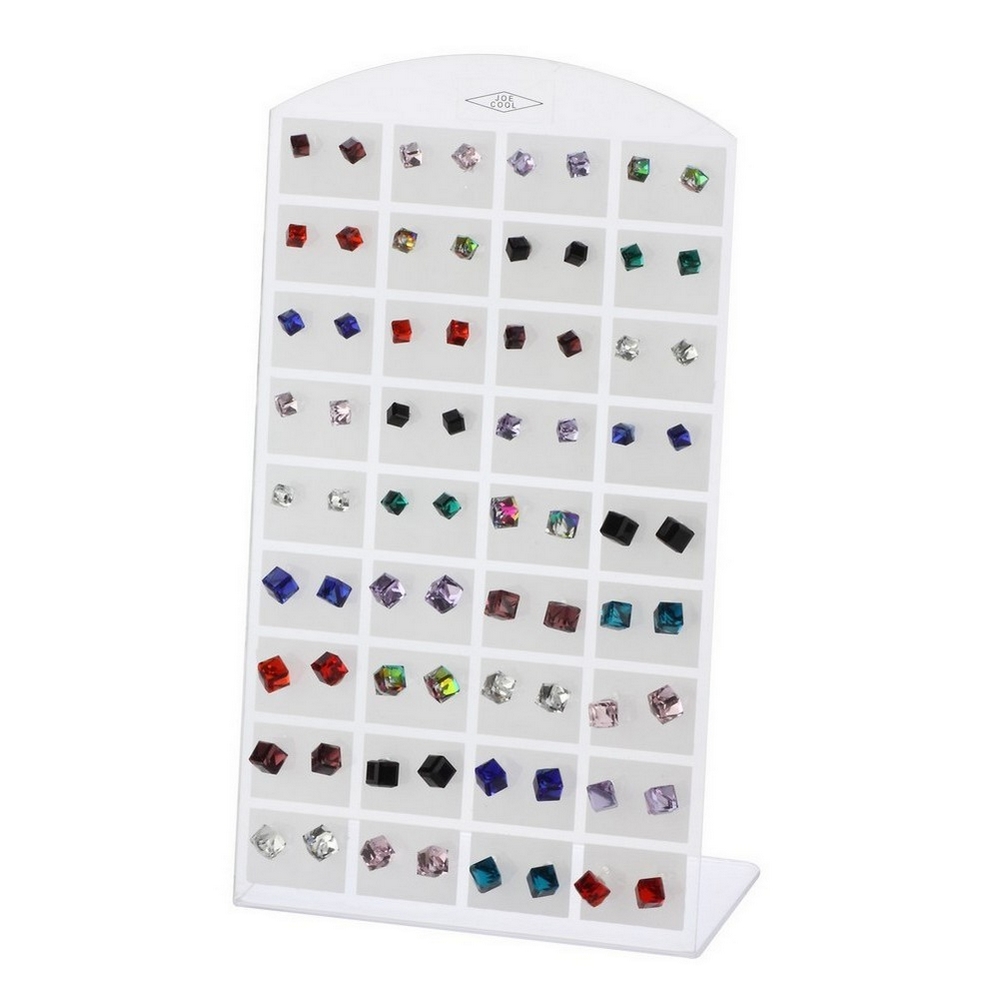 Stud earring crystal glass cube