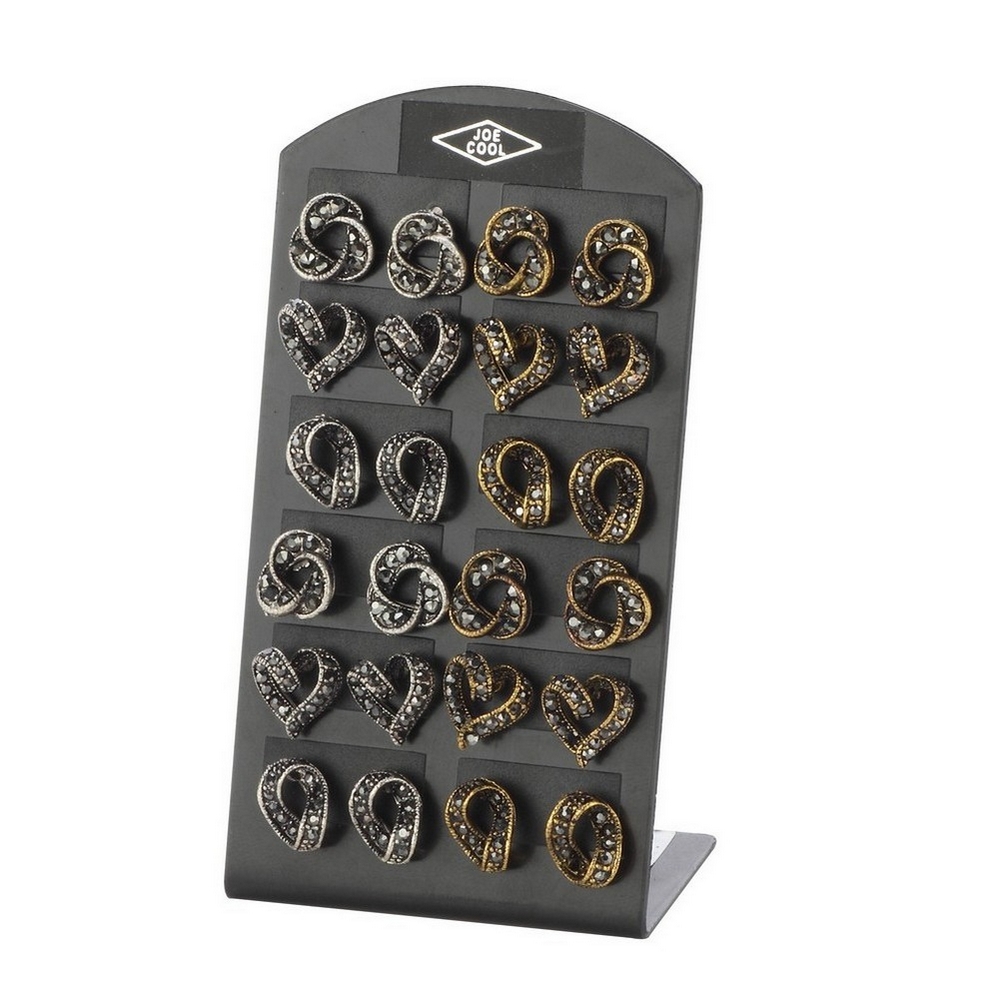 Stud earring crystal glass twists
