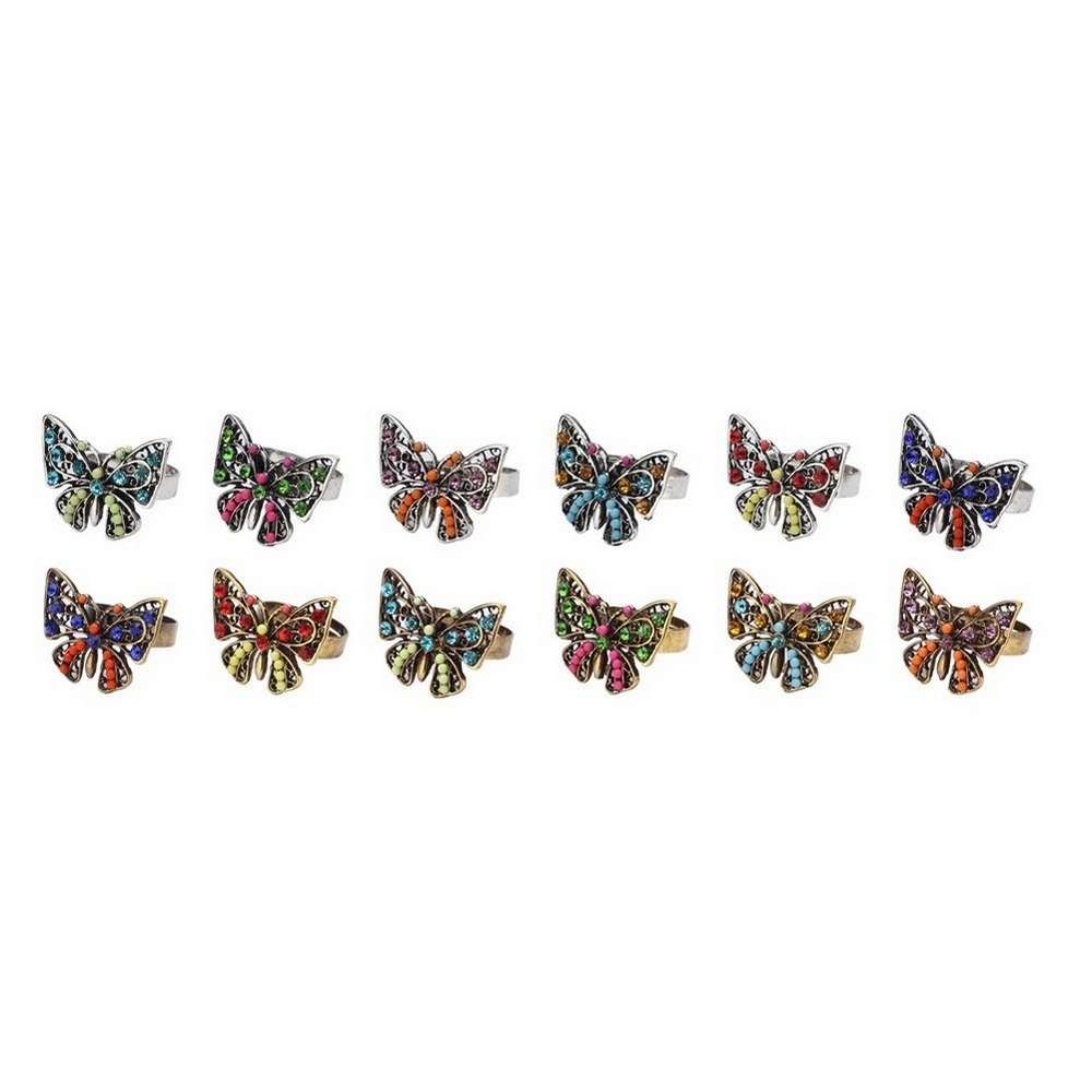 Ring enamel & crystal glass butterfly