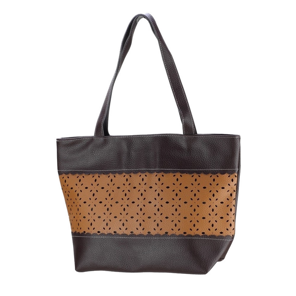 Shopper bag punched 43x30x13cm brown