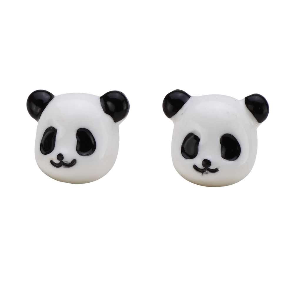 Stud earring resin panda head