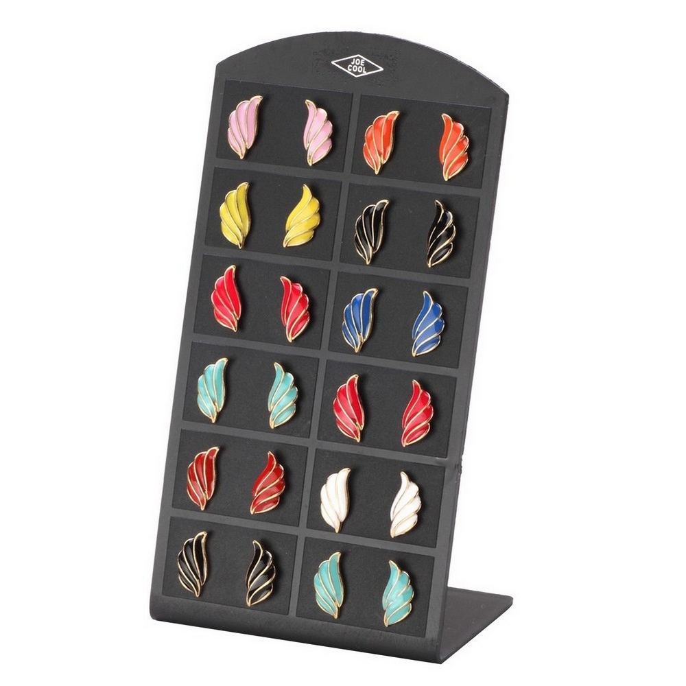 Stud earring enamel feather