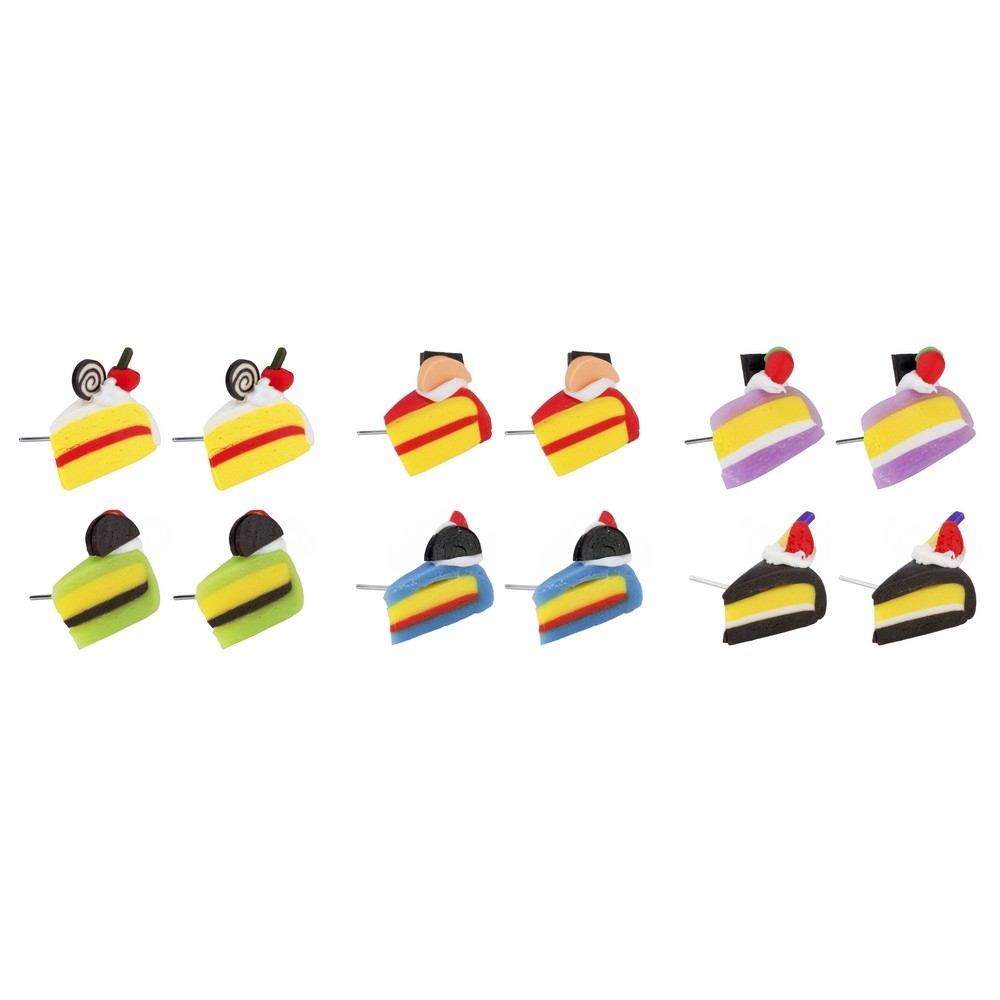 Stud earring resin cake slice