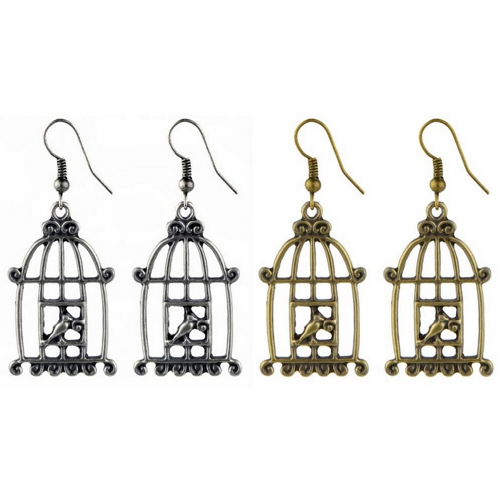 Drop earring bird cage
