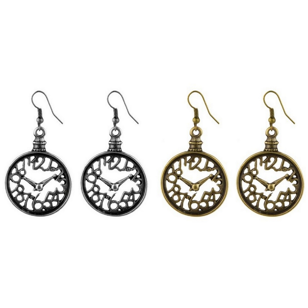 Drop earring clock face