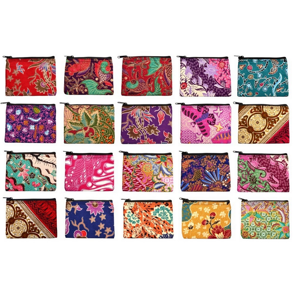 Coin purse cotton tresxotic batik print assorted colours