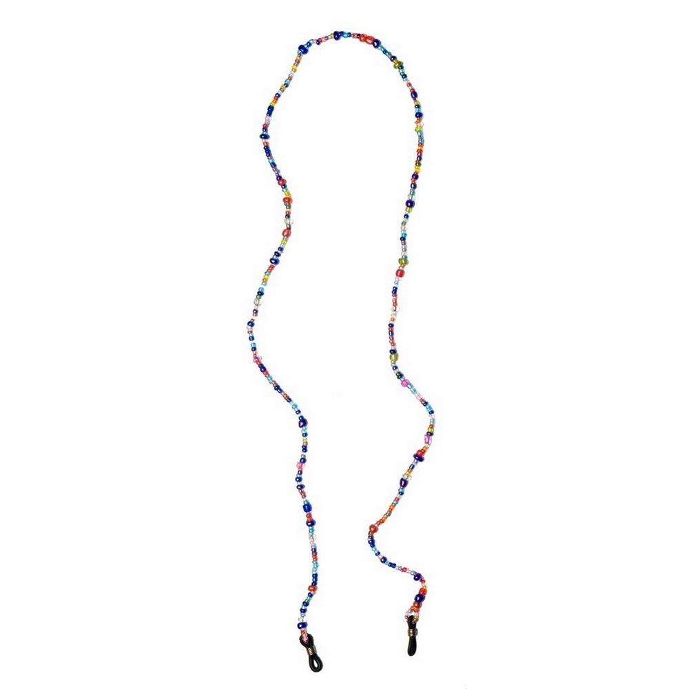 Spectacle cord glass & cord beads multicoloured