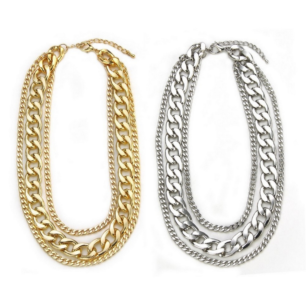 Necklace chain 3 strand curb chain