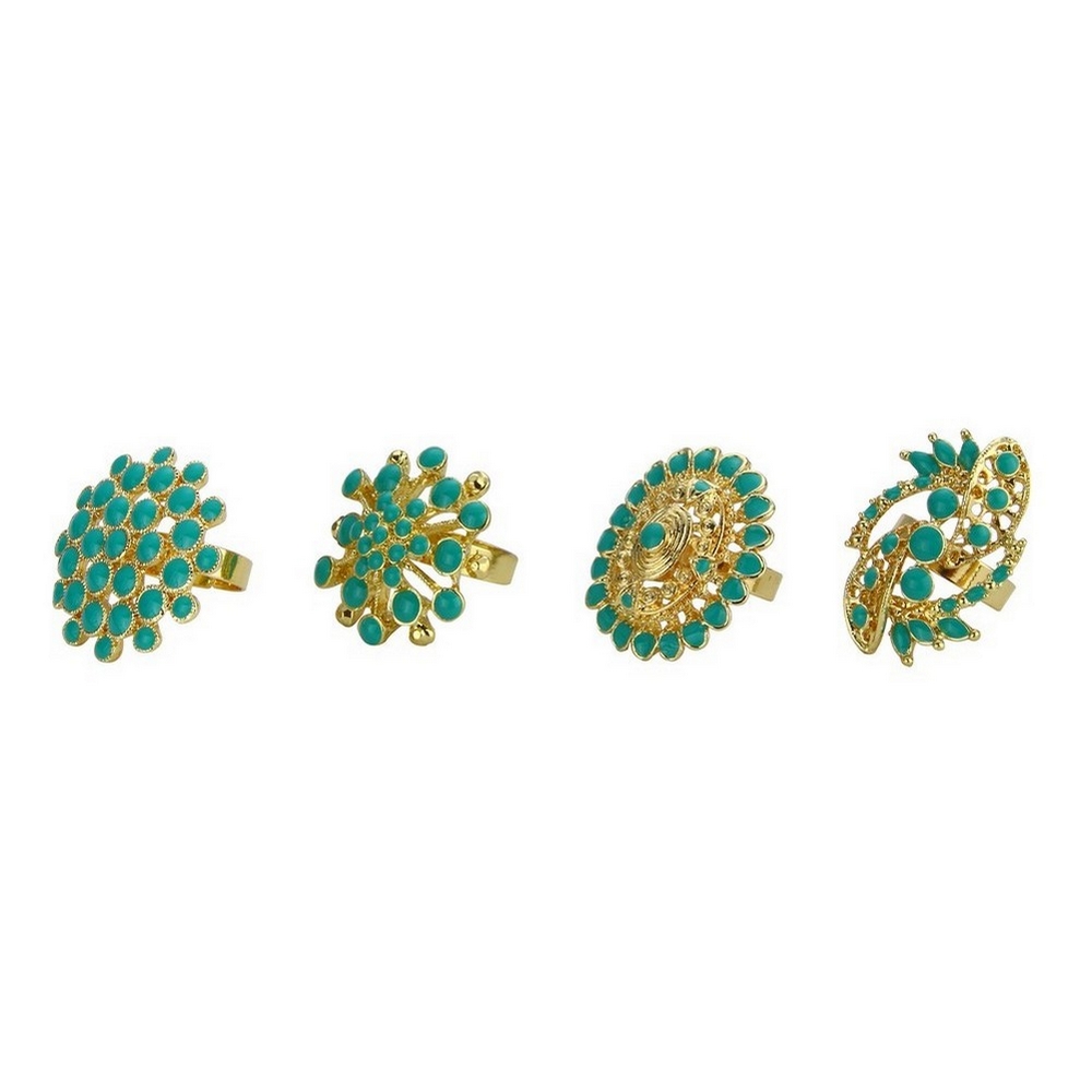 Ring enamelled designs blue & gold