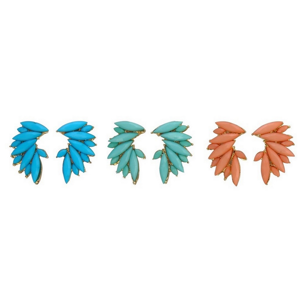 Stud & drop earring acrylic pastel faceted cascade