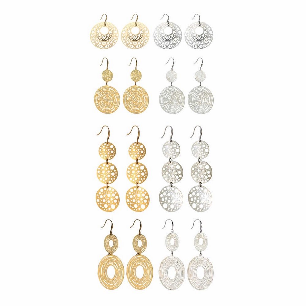 Drop earring etched assortment