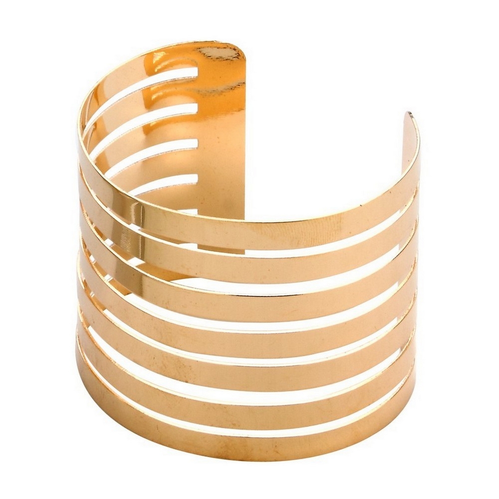 Bangle seven band cuff gold