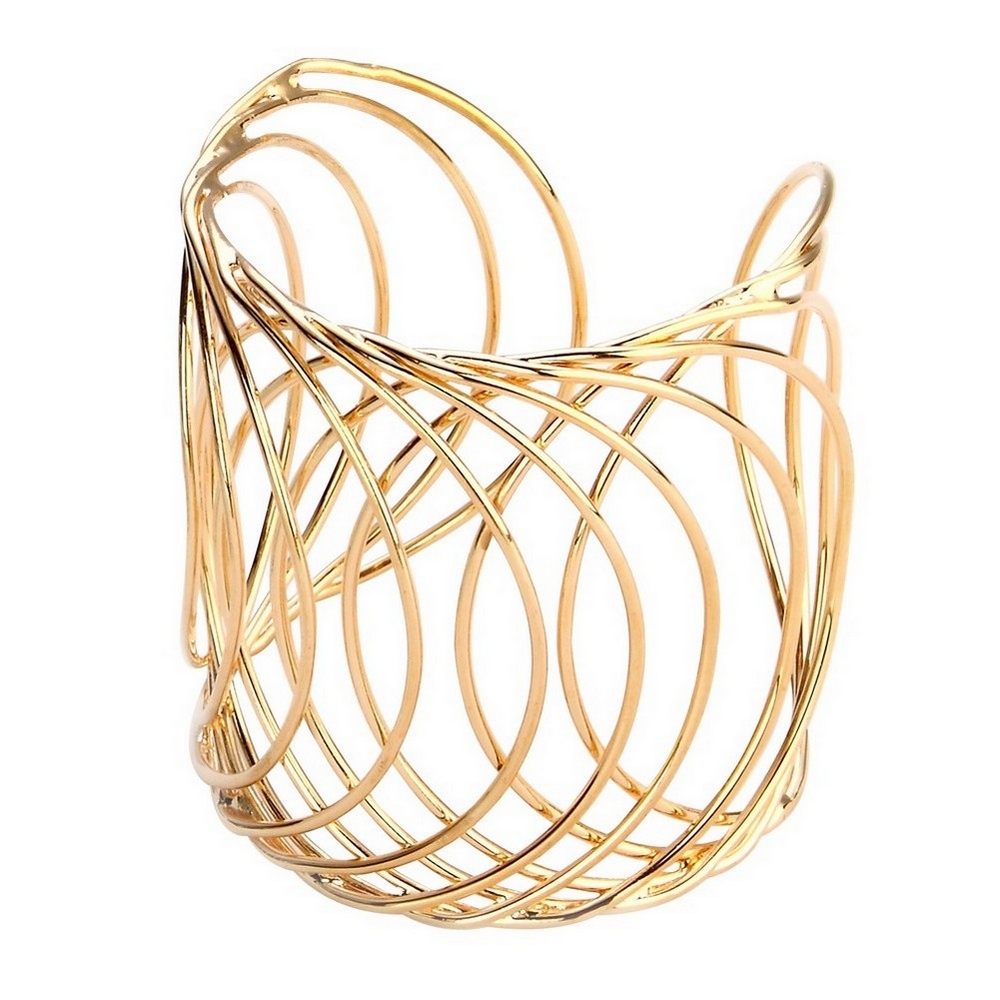 Bangle multi curve cuff gold