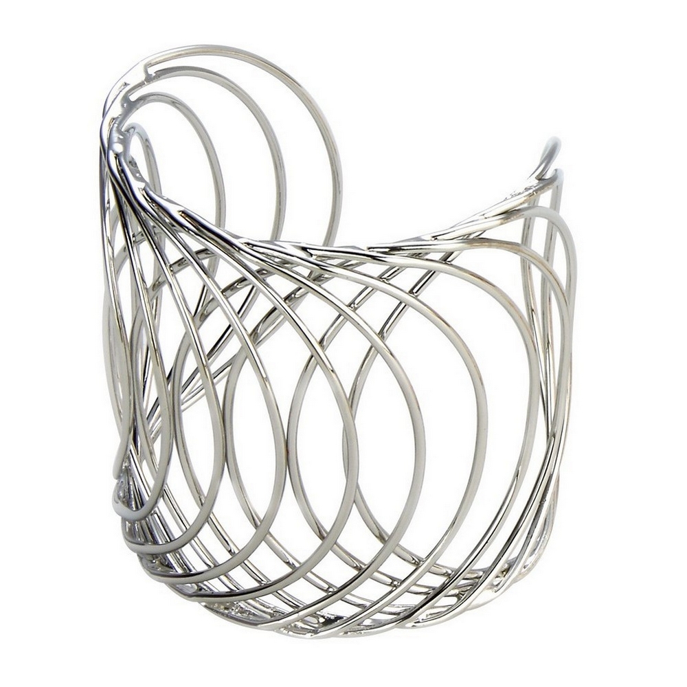 Bangle multi curve cuff silver