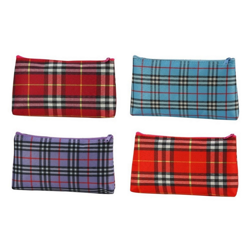 Cosmetic bag traditional tartan designs multicoloured