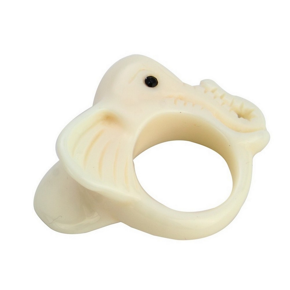 Ring acrylic elephant white