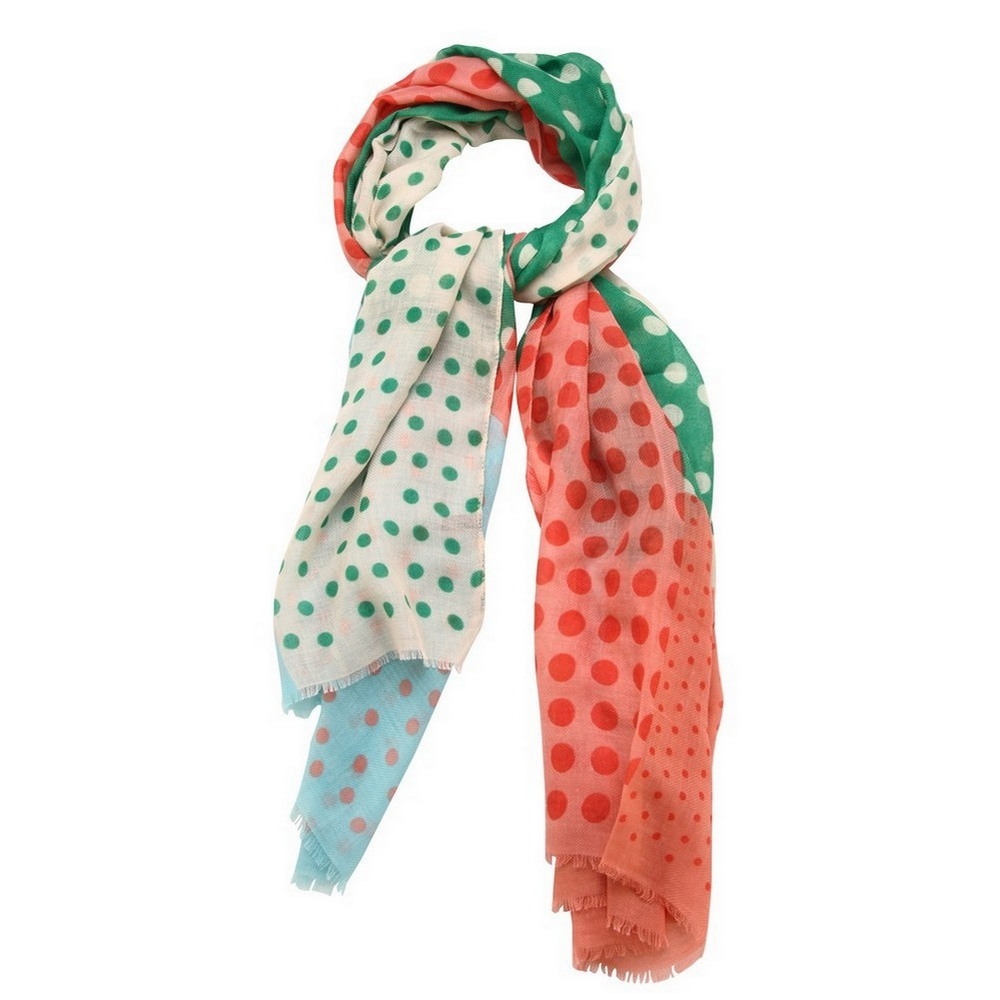 Scarf gypsy polka dots 94 x 184cm multicoloured