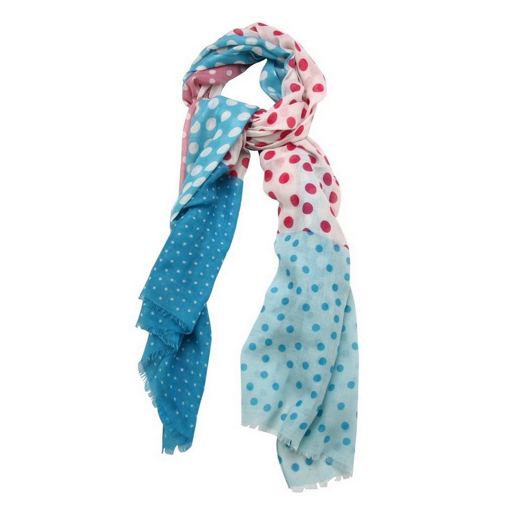 Scarf gypsy polka dot blue & red