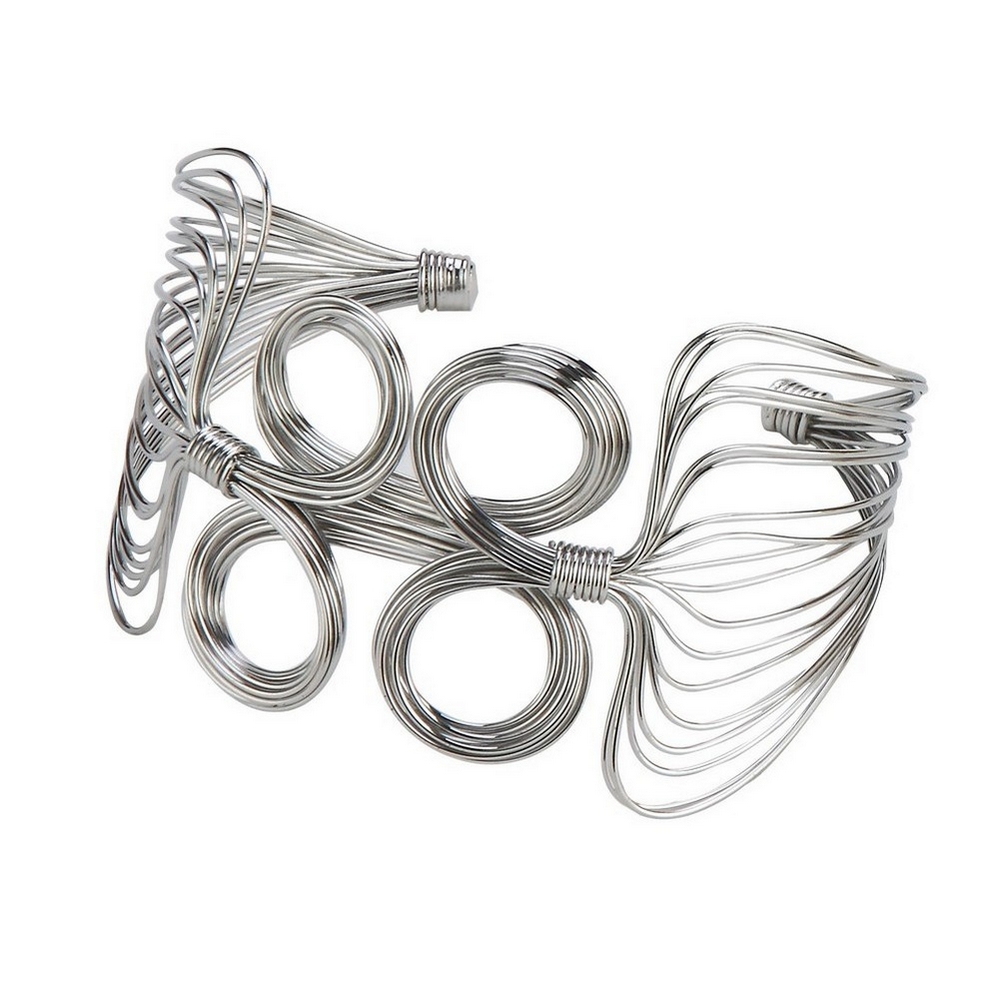 Bangle art nouveau wire knot silver