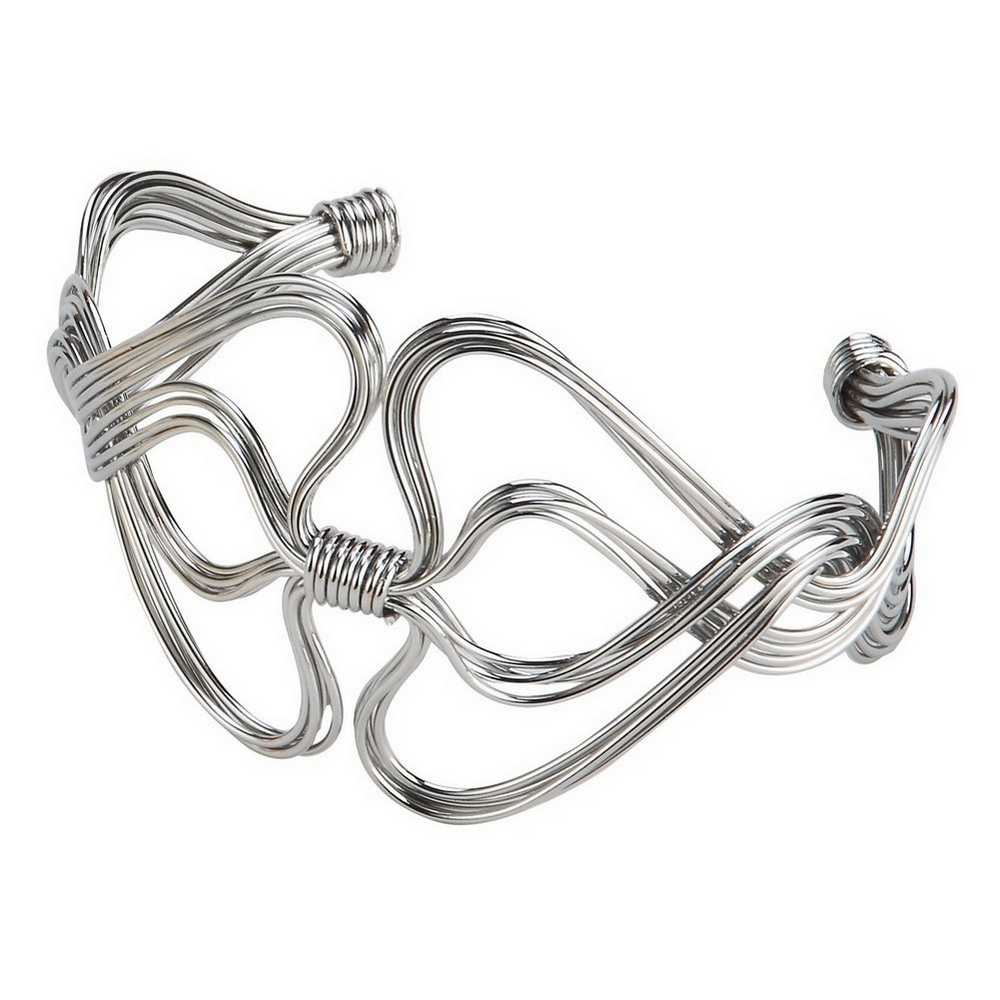 Bangle art noveau intertwined silver