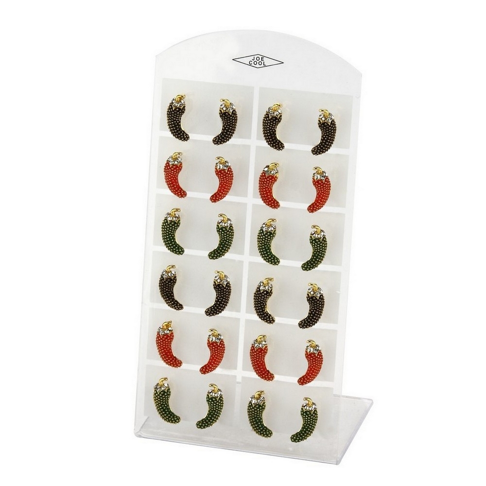 Stud earring enamel chilli