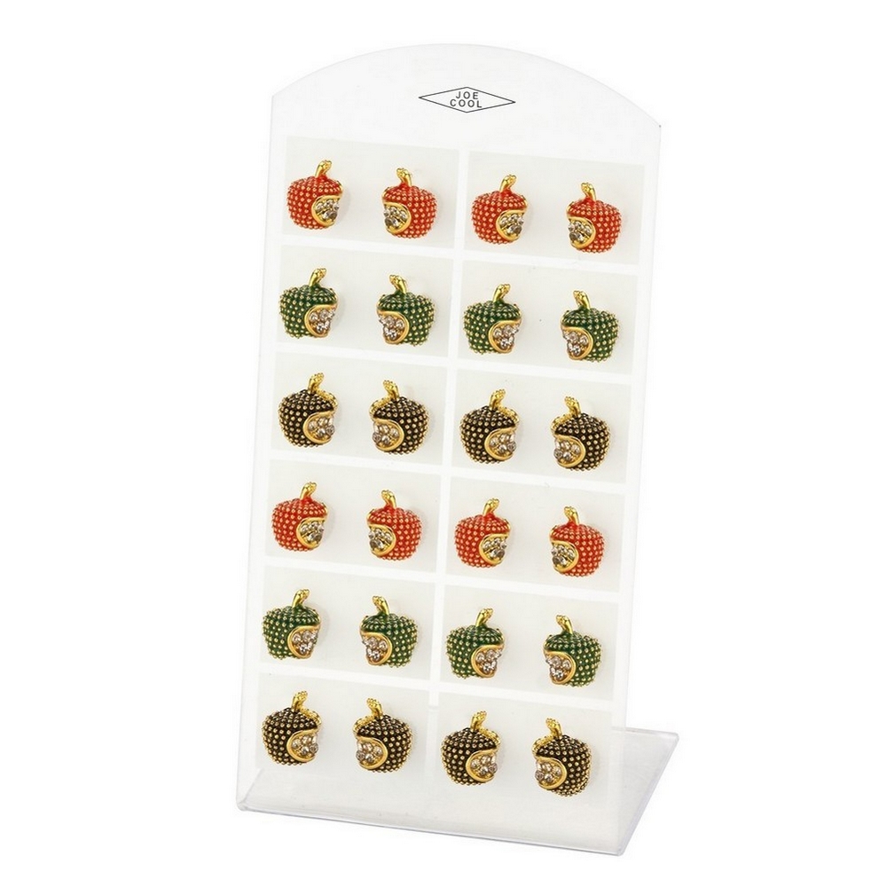 Stud earring enamel apple