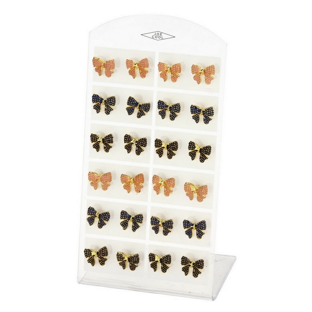 Stud earring enamel bow