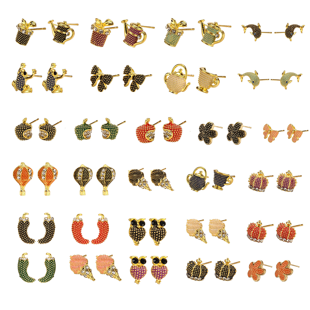 Stud earring enamel assorted designs