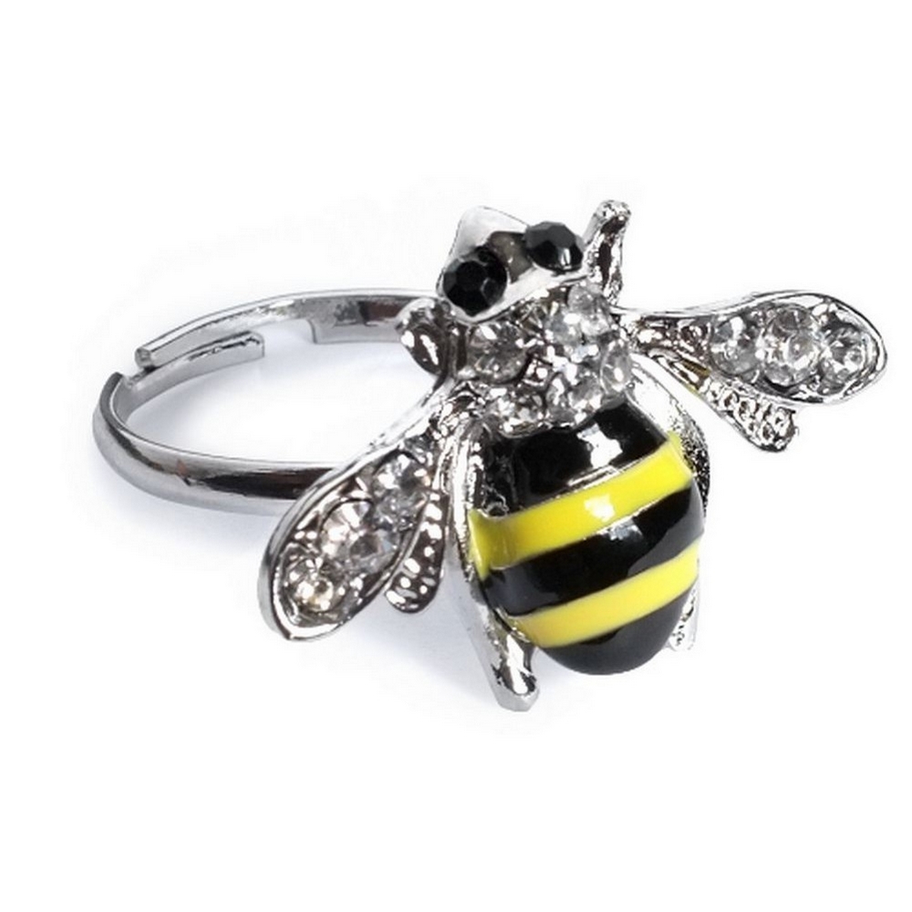Ring crystal glass bee