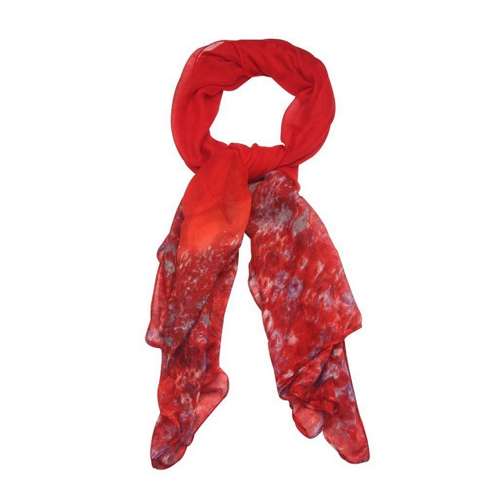 Scarf inspired by Monet red