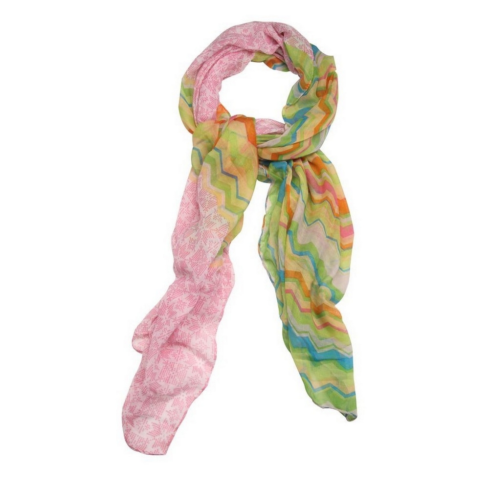 Scarf zig zag pattern multicoloured pink