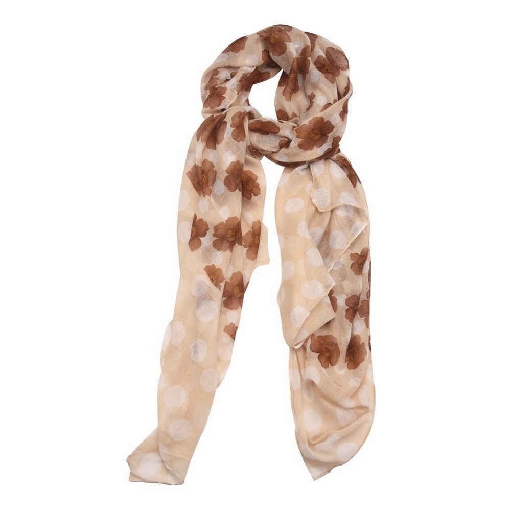 Scarf petal polka brown