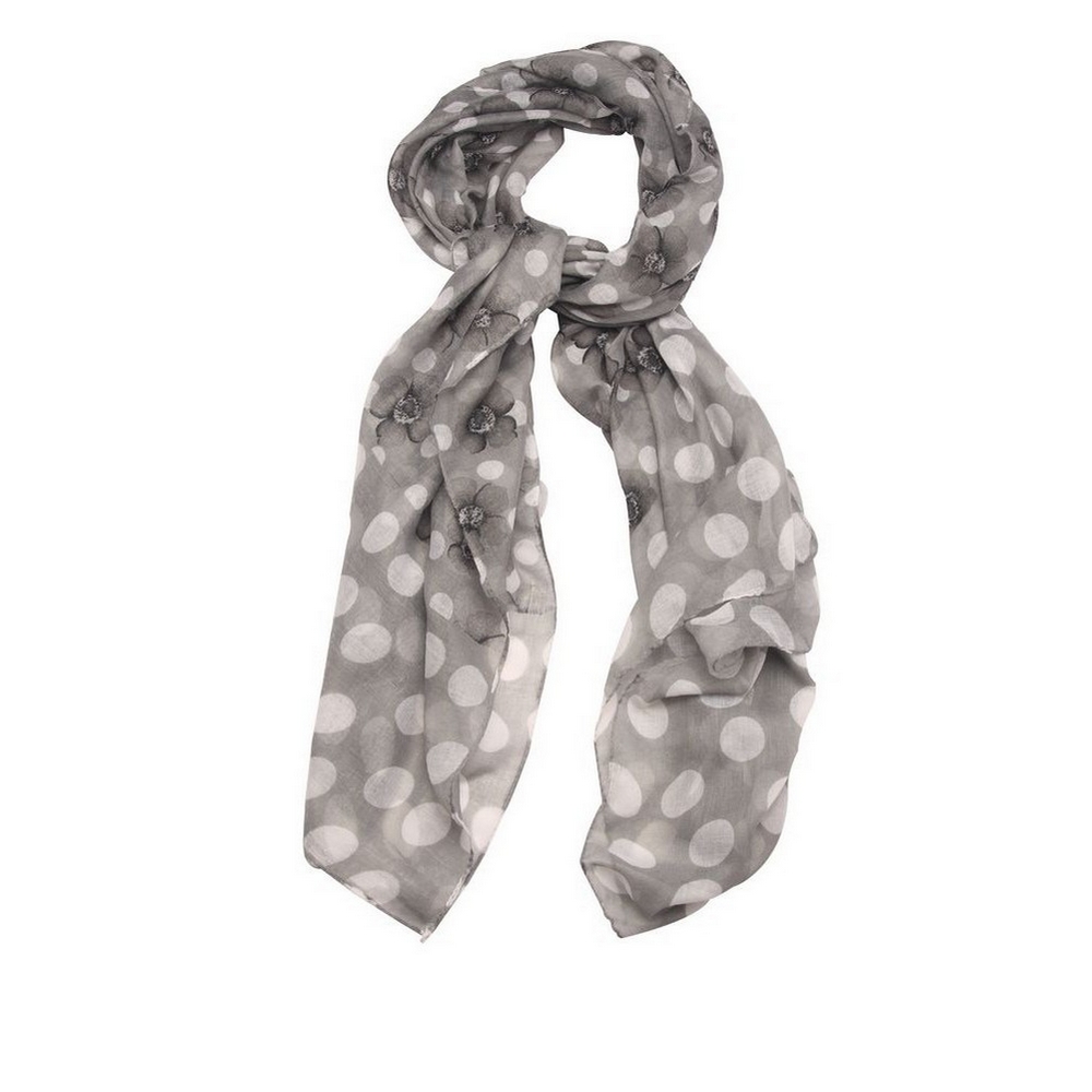 Scarf petal polka grey