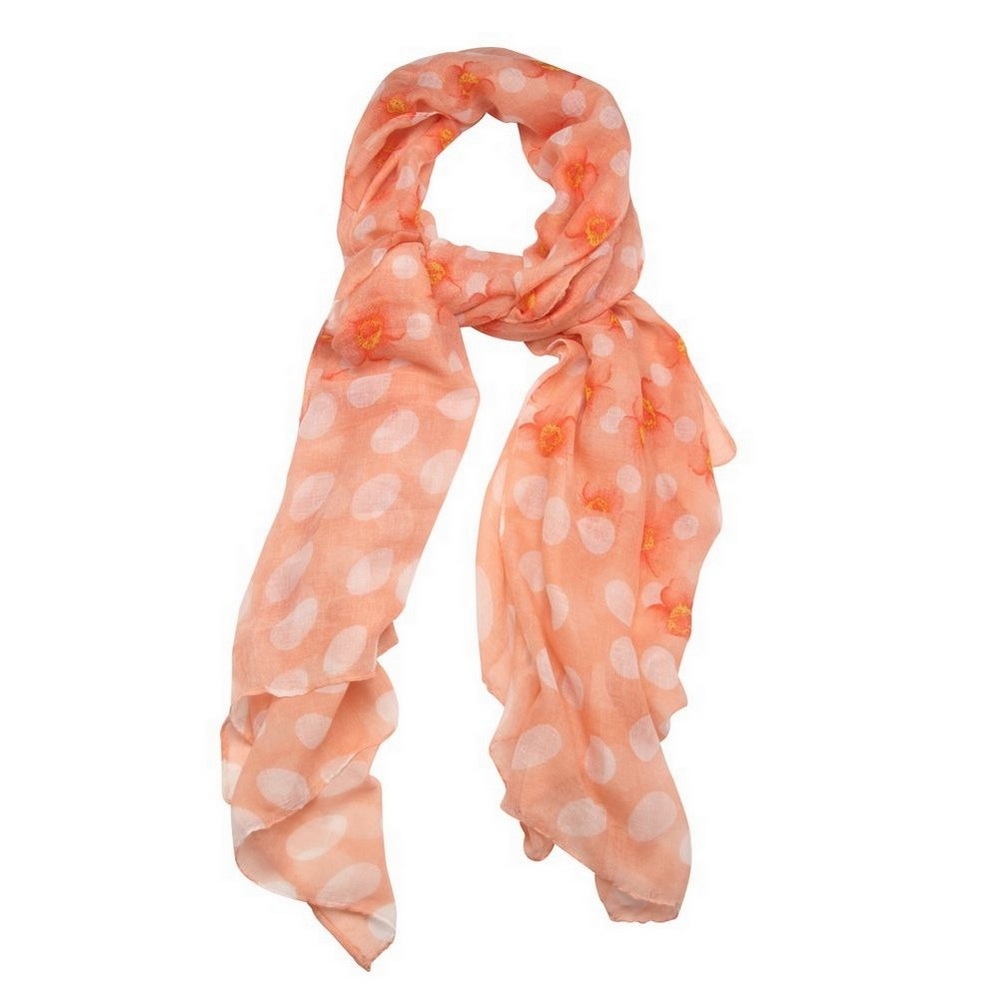 Scarf petal polka coral