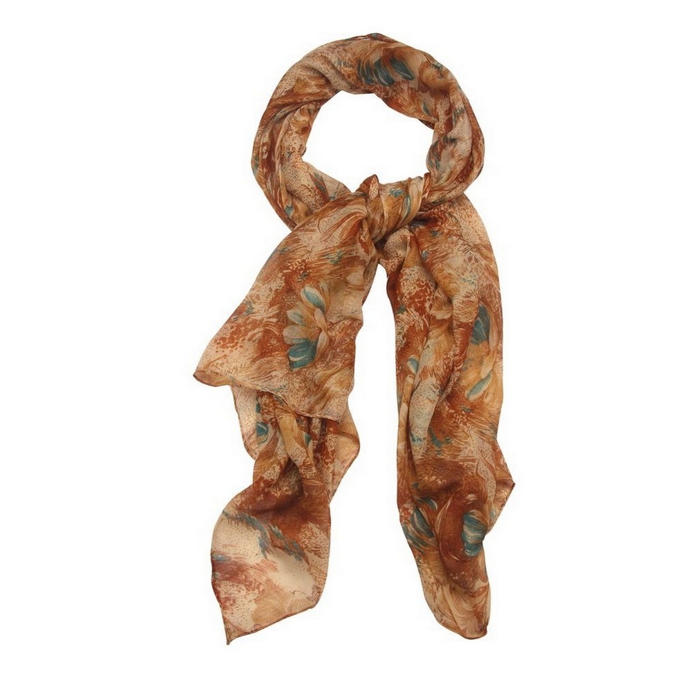 Scarf peony assortment brown