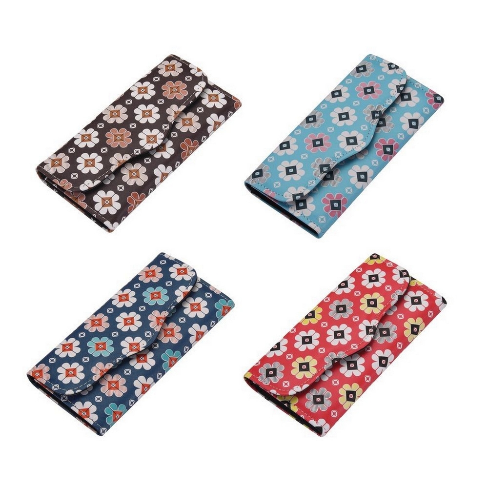 Folding wallet retro geometric flower print