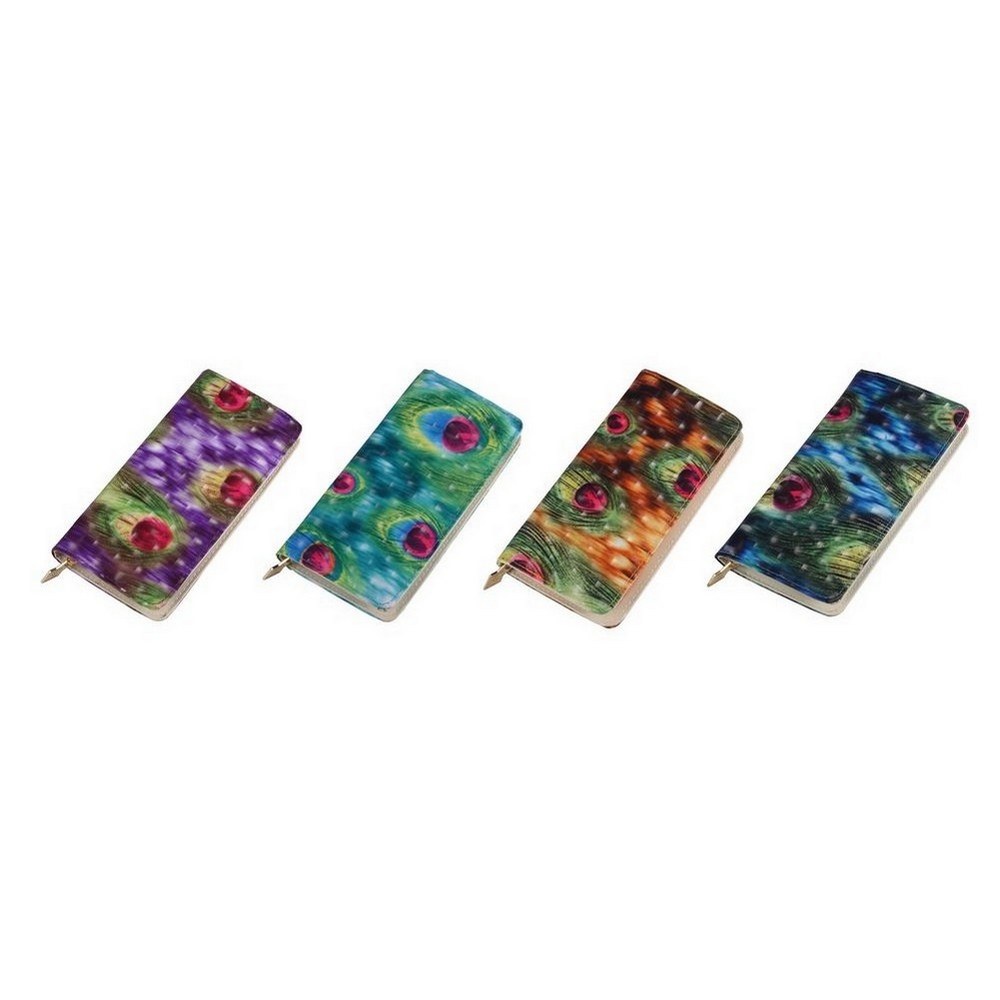 Zip wallet optic peacock design