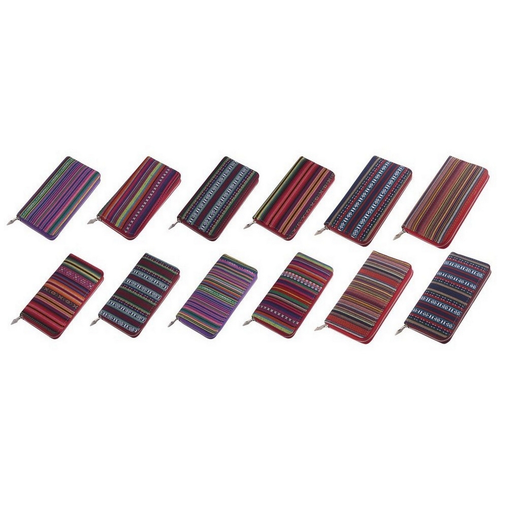 Zip wallet cotton salamanca stripe multicoloured