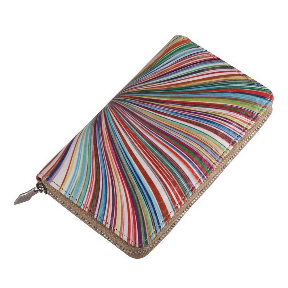 Zip wallet radial art stripe