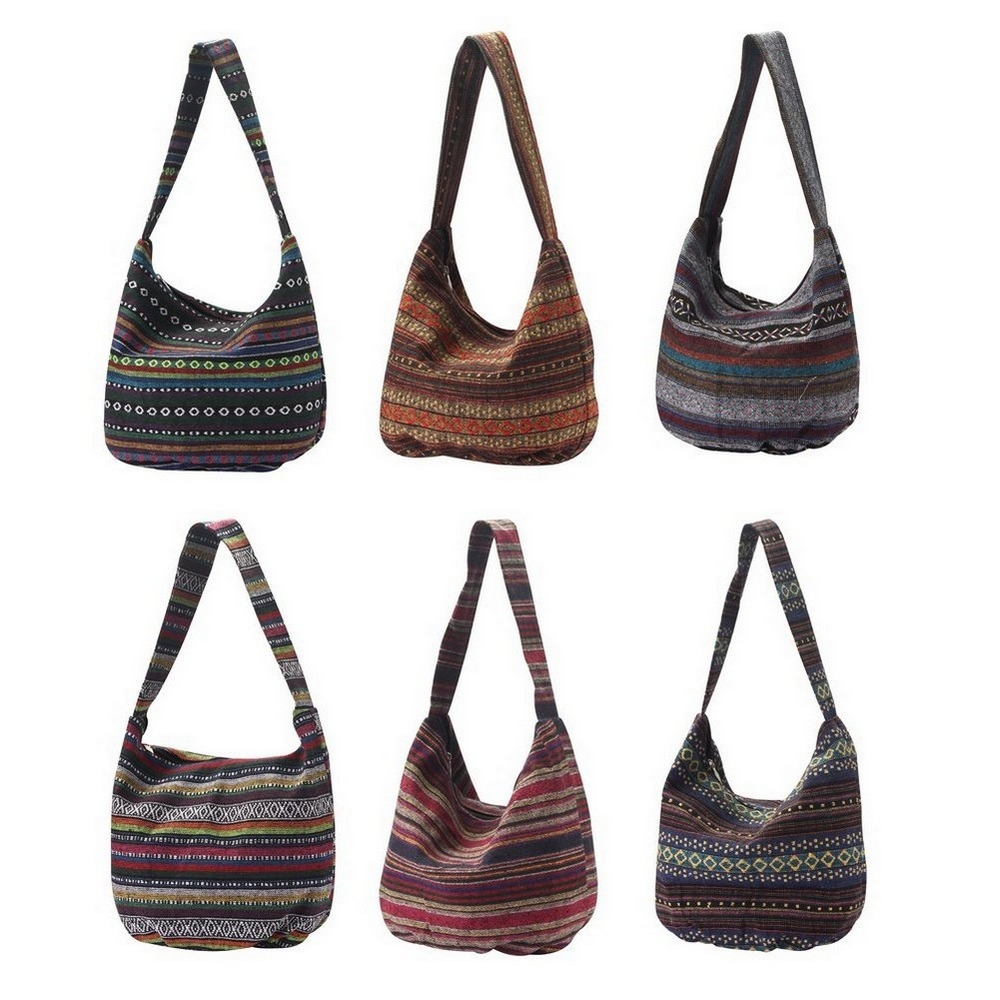 Shoulder bag cotton semi scoop salamanca stripe