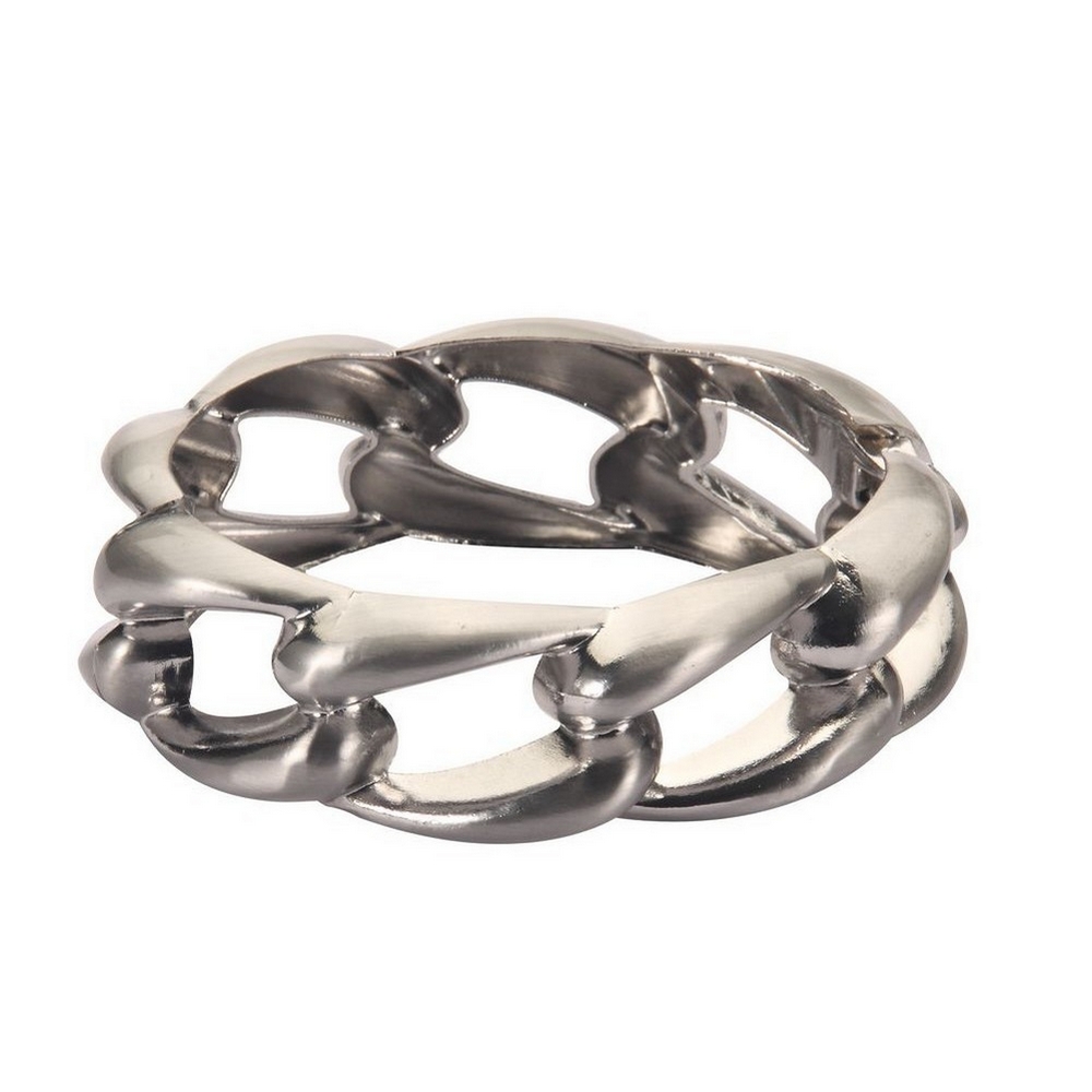 Bangle hinged brushed cast cuff silver