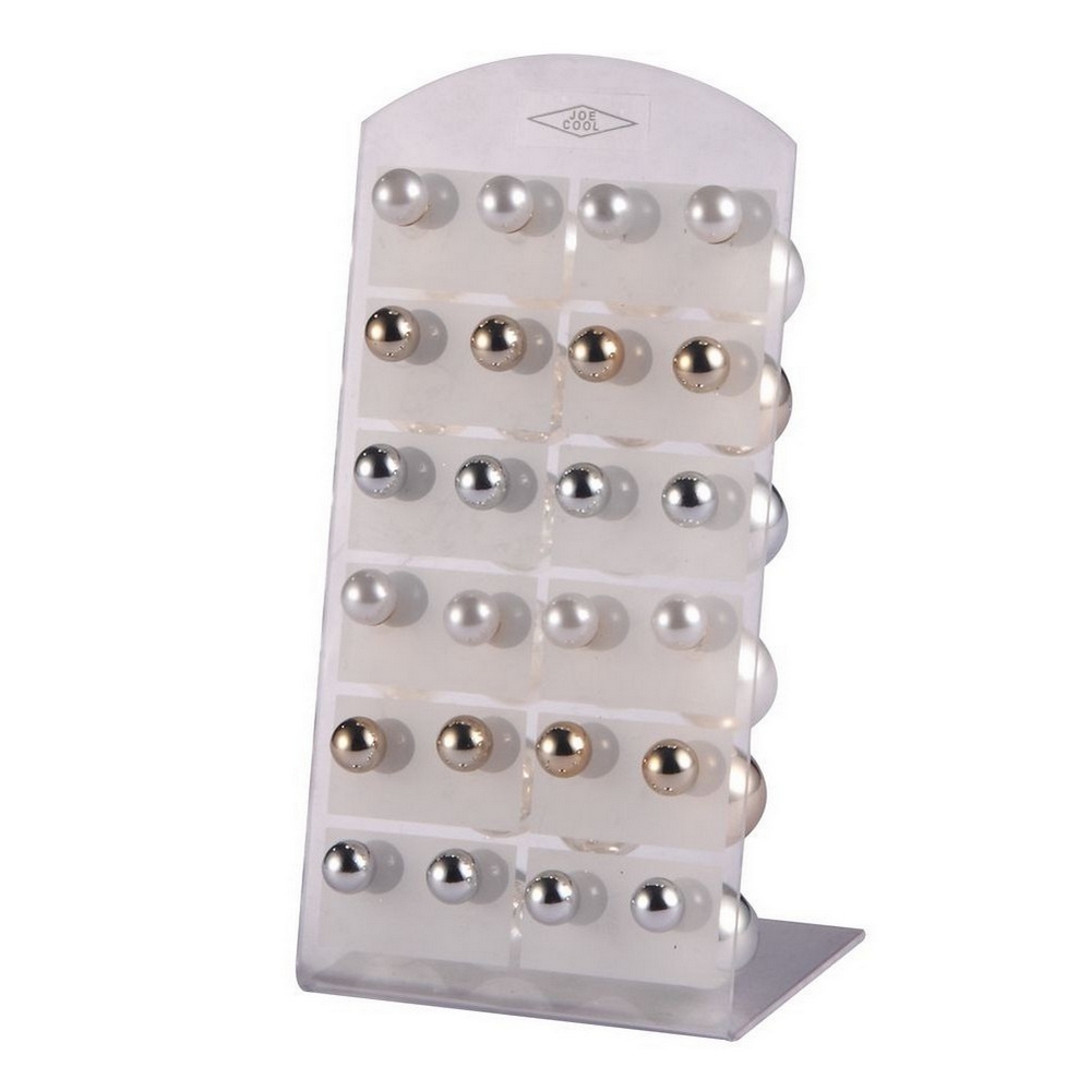 Front & back earring acrylic shiny double bubble