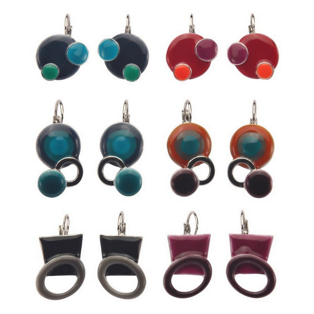 Drop earring enamel miro