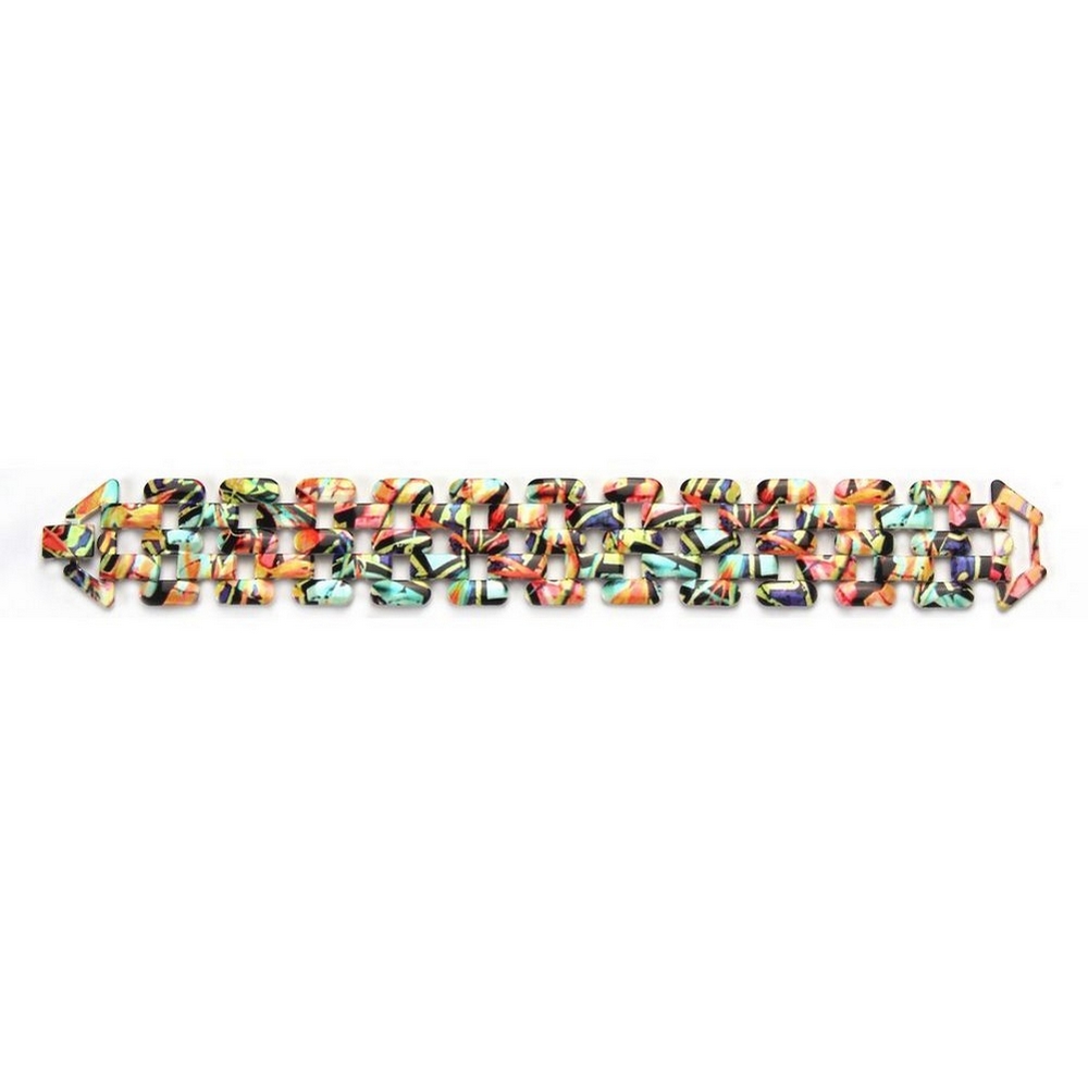 Bracelet brick printed chain cuff