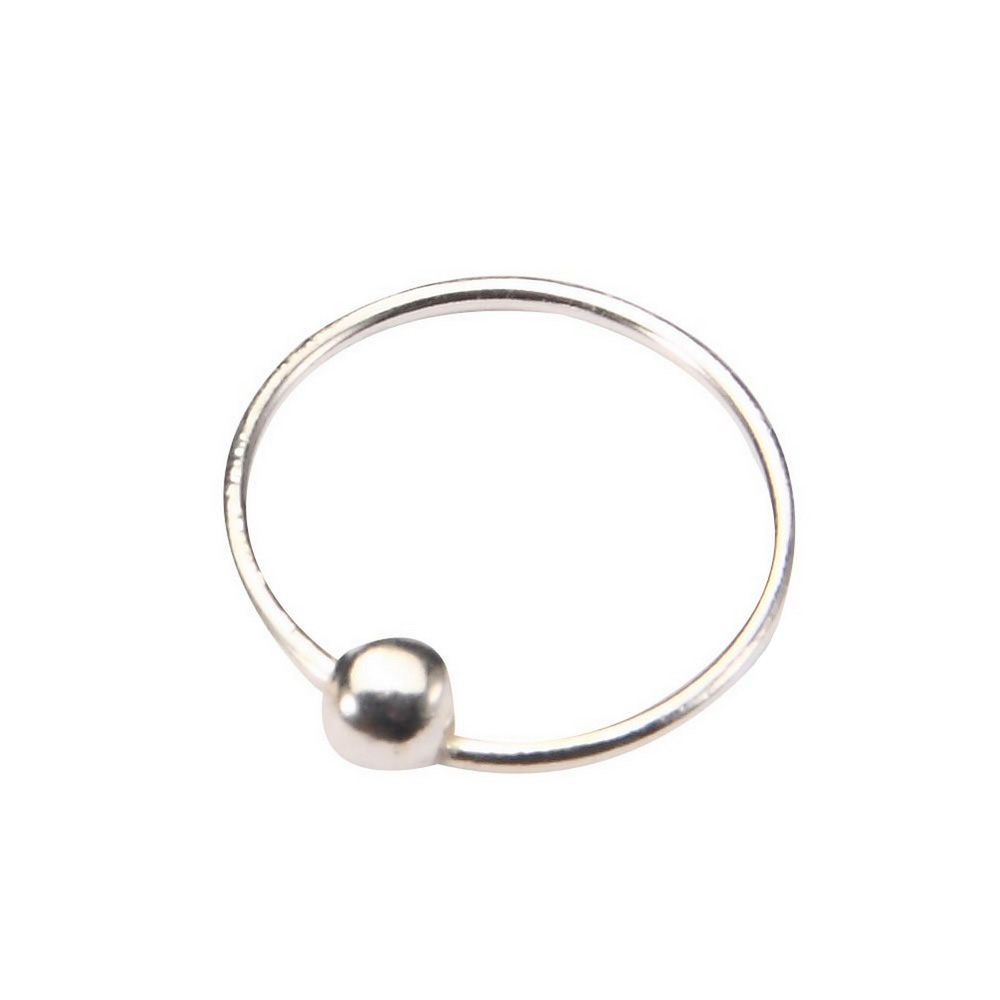 Nose Hoop 925 silver & vermeil plain with ball silver