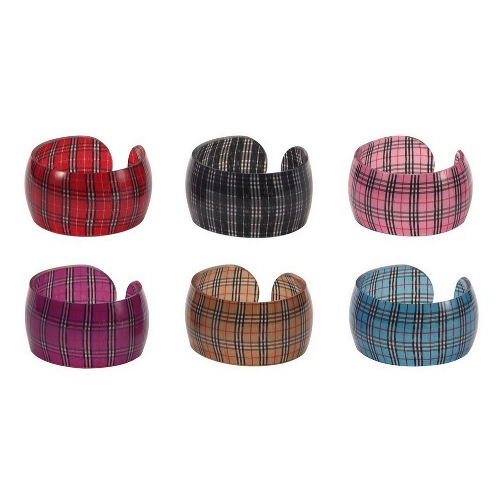 Bangle acrylic tartan print multicoloured